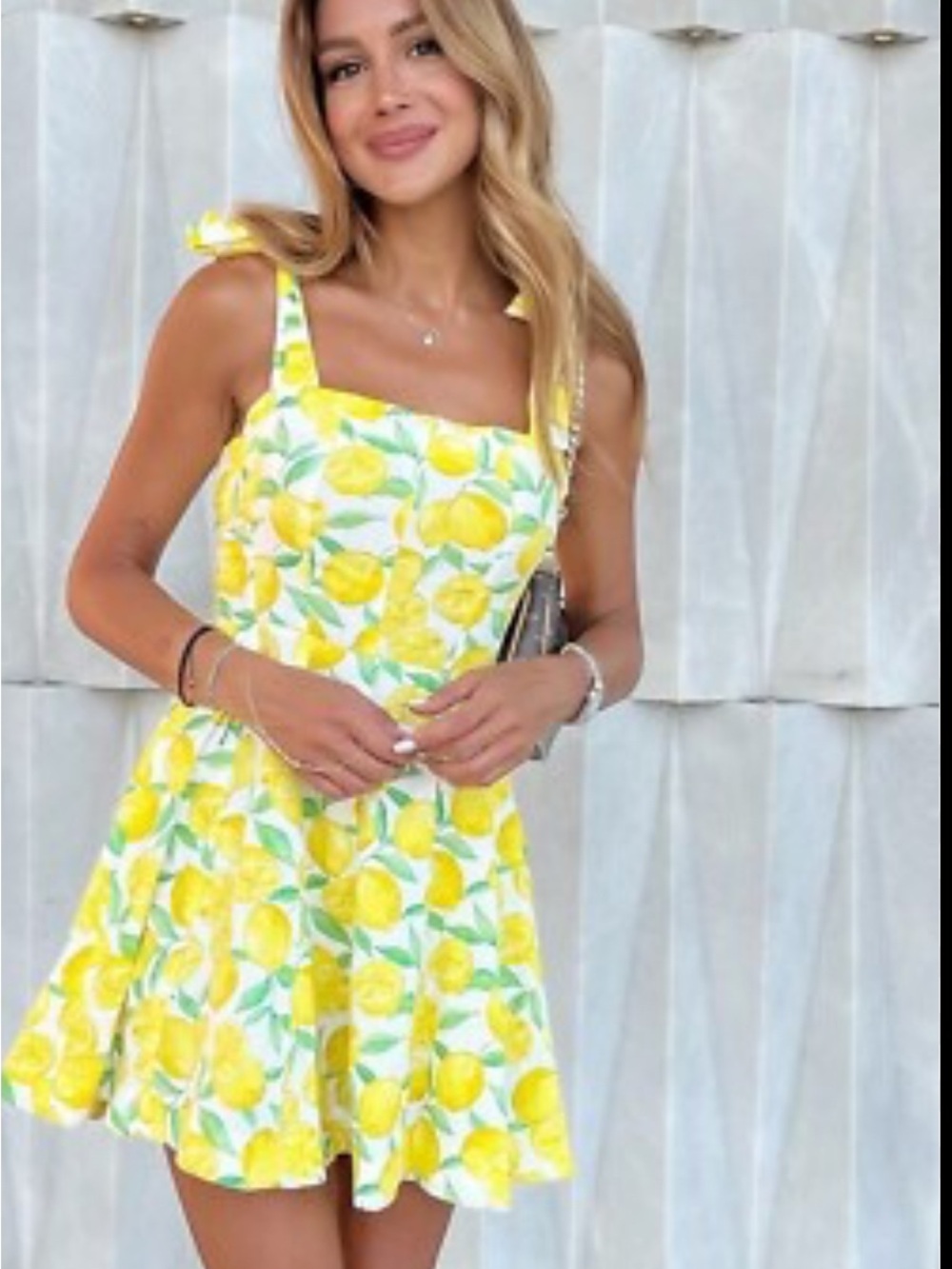 Zara Yellow Lemon Print Mini Dress